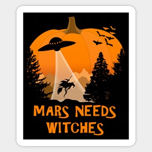 Mars Needs Witches Halloween Art Sticker